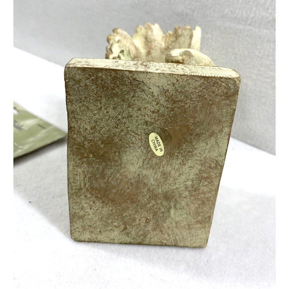 Two Light Green Gold Rod Swag Curtain Holders Scarf Corbels Leaf Design Decor - Picture 10 of 11